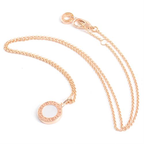 ブルガリ ネックレス レディース ブルガリブルガリ マザーオブパール ホワイトシェル ネックレス ピンクゴールド BVLGARI 750PG 中古