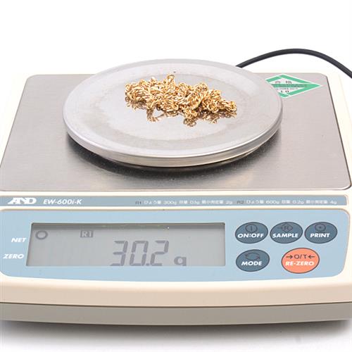 喜平 ネックレス K18 6面カット ダブル 30g 50cm 造幣局検定刻印入 メンズ レディース チェーン イエローゴールド YG 【中古】