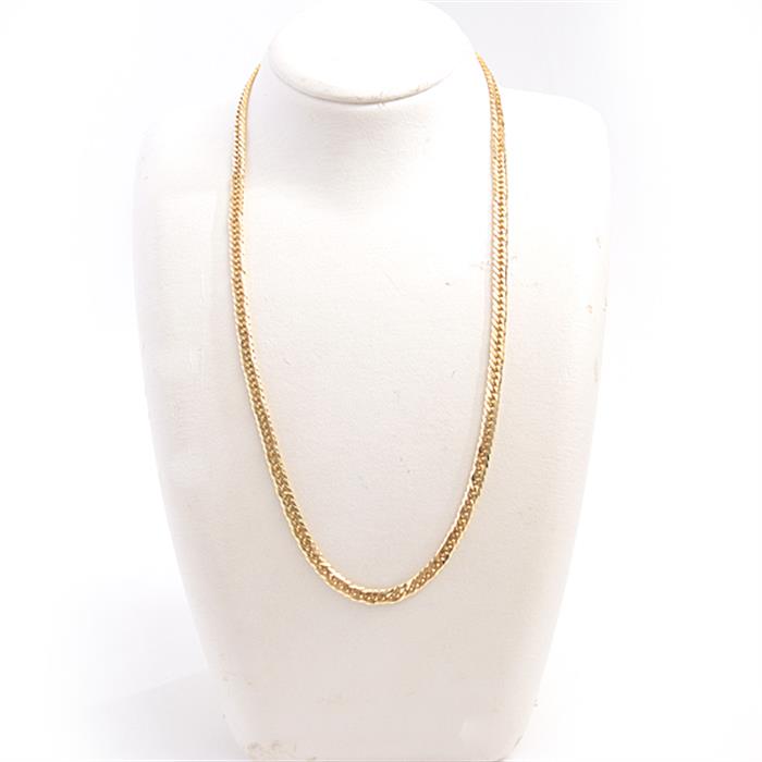 喜平 ネックレス K18 6面カット ダブル 30g 50cm 造幣局検定刻印入 メンズ レディース チェーン イエローゴールド YG 【中古】