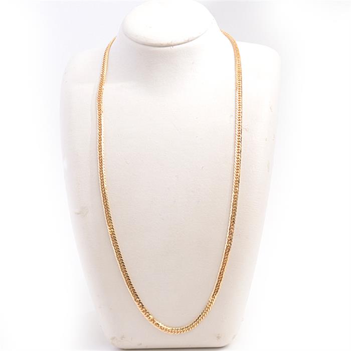 喜平 ネックレス メンズ レディース K18 6面カット ダブル 30g 60cm 造幣局検定刻印入 イエローゴールド チェーン YG  中古