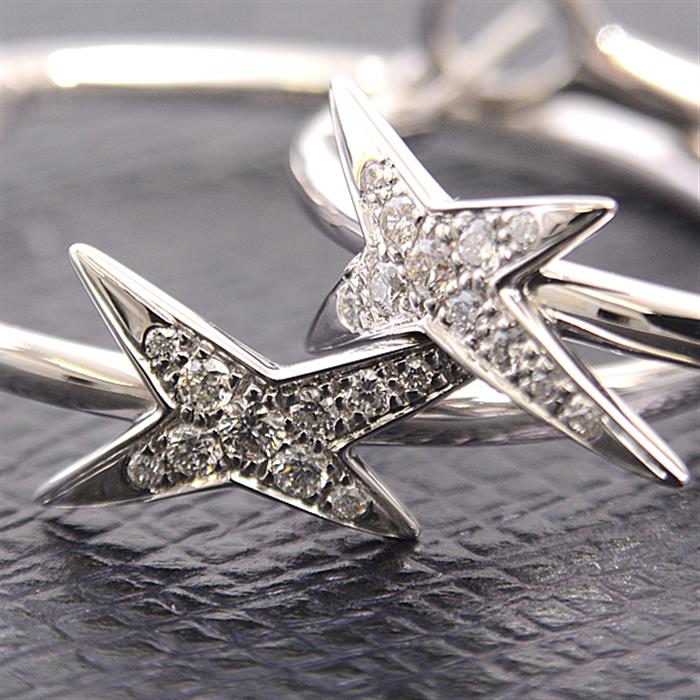 モーブッサン ピアス レディース メ・ニュアンス・ア・トア パヴェダイヤ フープピアス ホワイトゴールド MAUBOUSSIN 750WG 中古