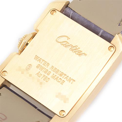 カルティエ 時計 レディース タンク アングレーズ SM ダイヤモンド 電池式 シルバー文字盤 イエローゴールド 750YG Cartier WT100014 中古