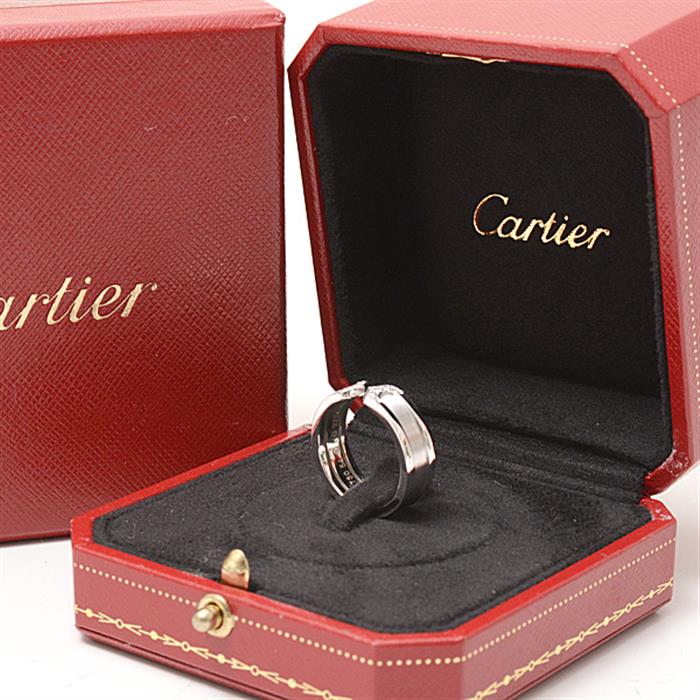カルティエ 指輪 レディース 2Cダイヤリング 54号（実寸13.5号） ホワイトゴールド 750WG Cartier【中古】