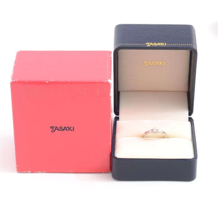 タサキ 指輪 レディース 3Pダイヤモンド リング 8号 D0.33ct プラチナ TASAKI PT900 中古