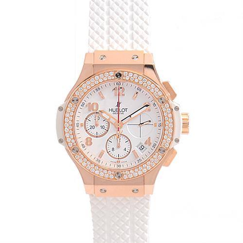 HUBLOT ウブロ ビッグバン ピンクゴールド 750 K18PG 2重ダイヤベゼル 裏スケ デイト オートマチック 自動巻き ボーイズ メンズ レディース 腕時計 365 PE 2180 LR1104 USED-AB 質屋かんてい局名古屋西店 かんてい局名古屋西店