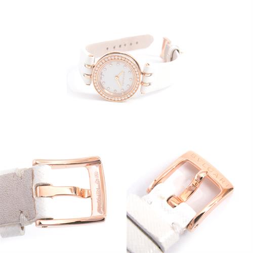 ブルガリ 時計 レディース ビーゼロワン B-ZERO1 ダイヤベゼル 12Pダイヤ 電池式 ホワイト文字盤 ピンクゴールド SS×PG BVLGARI BZP23SG 中古