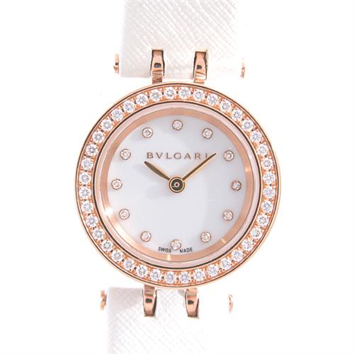 ブルガリ 時計 レディース ビーゼロワン B-ZERO1 ダイヤベゼル 12Pダイヤ 電池式 ホワイト文字盤 ピンクゴールド SS×PG BVLGARI BZP23SG 中古