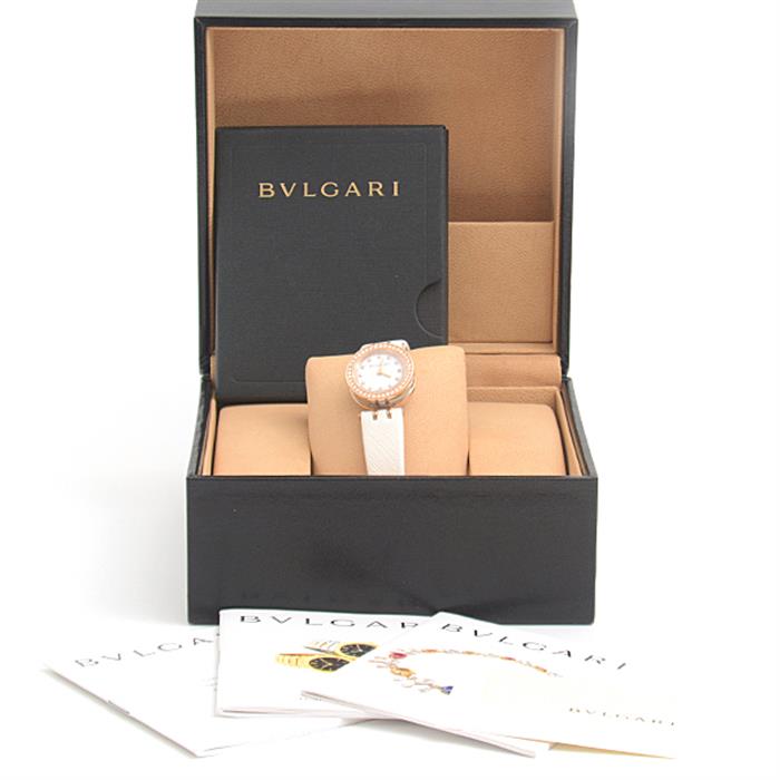 ブルガリ 時計 レディース ビーゼロワン B-ZERO1 ダイヤベゼル 12Pダイヤ 電池式 ホワイト文字盤 ピンクゴールド SS×PG BVLGARI BZP23SG 中古