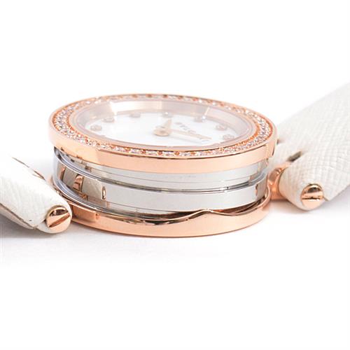 ブルガリ 時計 レディース ビーゼロワン B-ZERO1 ダイヤベゼル 12Pダイヤ 電池式 ホワイト文字盤 ピンクゴールド SS×PG BVLGARI BZP23SG 中古