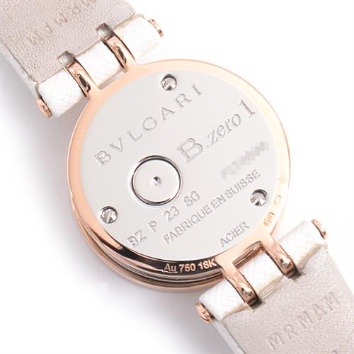 ブルガリ 時計 レディース ビーゼロワン B-ZERO1 ダイヤベゼル 12Pダイヤ 電池式 ホワイト文字盤 ピンクゴールド SS×PG BVLGARI BZP23SG 中古