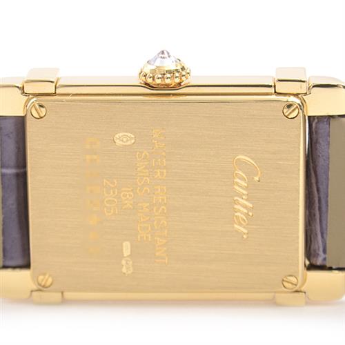 カルティエ 時計 レディース タンクシノワーズSM 電池式 2重ダイヤベゼル アイボリー文字盤 イエローゴールド Cartier 750YG 中古