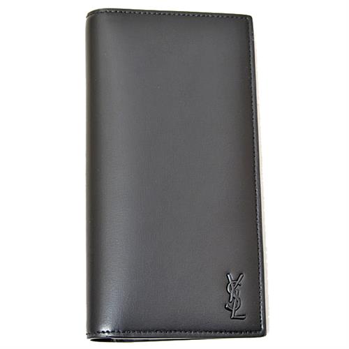 サンローラン 長財布 メンズ タイニー モノグラム ロングウォレット カーフ ブラック SAINT LAURENT 607746 中古