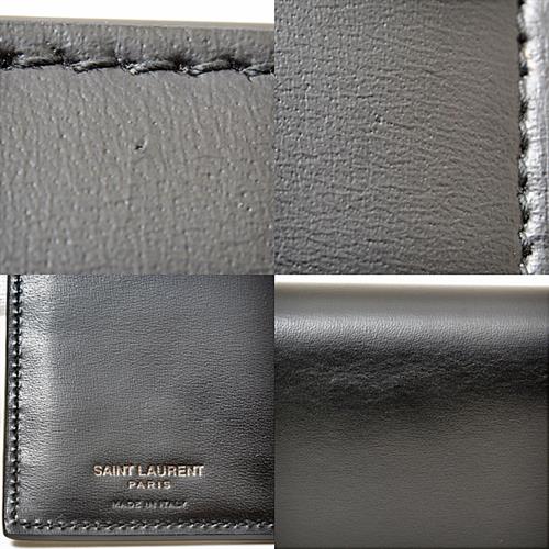 サンローラン 長財布 メンズ タイニー モノグラム ロングウォレット カーフ ブラック SAINT LAURENT 607746 中古