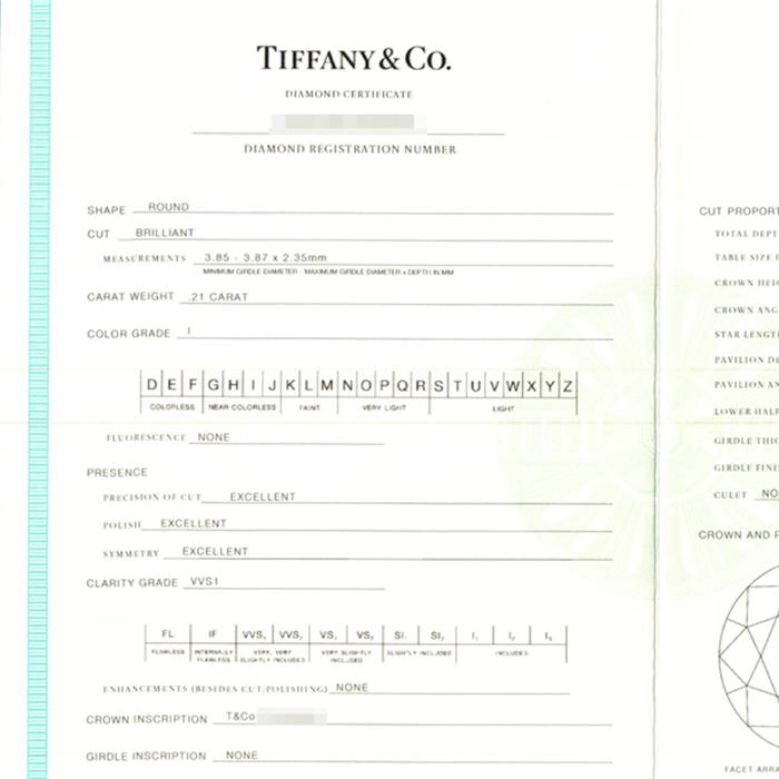 ティファニー 指輪 レディース ハーモニー 立爪 ダイヤモンド リング D0.21ct 7号 プラチナ TIFFANY PT950 中古