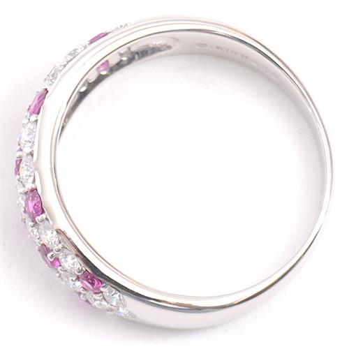 ミキモト 指輪 レディース ダイヤモンド×ルビー リング D1.02ct R0.56ct 19号 K18WG ホワイトゴールド MIKIMOTO【中古】