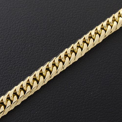 喜平 ネックレス K18 6面カット ダブル 30g 50cm 造幣局検定刻印入 メンズ レディース チェーン イエローゴールド YG 【中古】
