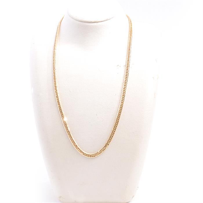 喜平 ネックレス K18 6面カット ダブル 30g 50cm 造幣局検定刻印入 メンズ レディース チェーン イエローゴールド YG 【中古】