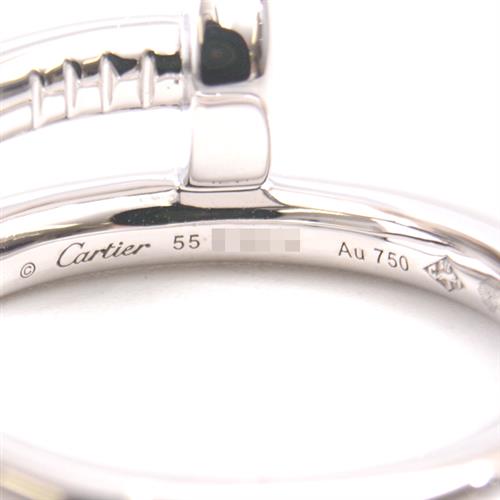 カルティエ 指輪 メンズ ジュストアンクル リング 55号 750WG ホワイトゴールド Cartier【中古】