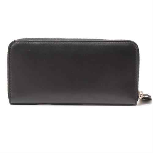 サンローラン 財布 レディース 長財布 ラウンドファスナー スパンコール レザー ブラック 456121 SAINT LAURENT 【中古】