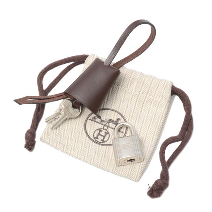 エルメス ブランド小物 ユニセックス カデナ カギ クロシェット ボックスカーフ ショコラ HERMES 中古