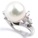ミキモト 指輪 レディース パール×ダイヤモンドリング 11.5号 11.6mm珠 D0.42ct プラチナ MIKIOTO PT900 中古