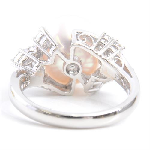 ミキモト 指輪 レディース パール×ダイヤモンドリング 11.5号 11.6mm珠 D0.42ct プラチナ MIKIOTO PT900 中古