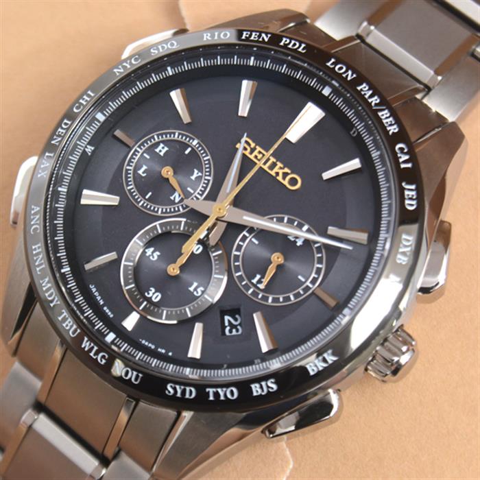 セイコー 腕時計 メンズ SAGA221 ブライツ ソーラー電波 TI チタニウム SEIKO【中古】