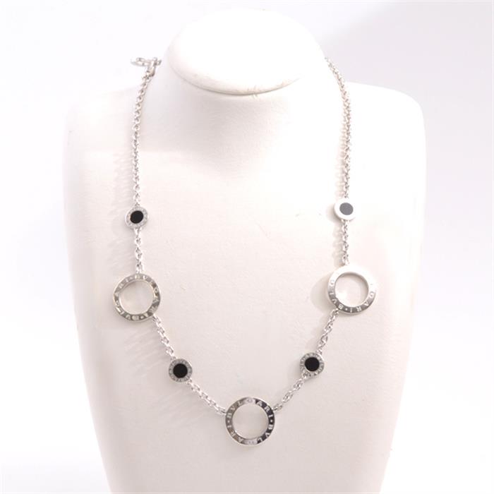 ブルガリ ネックレス レディース ブルガリブルガリ ソートワール オニキス ネックレス 750WG ホワイトゴールド BVLGARI【中古】