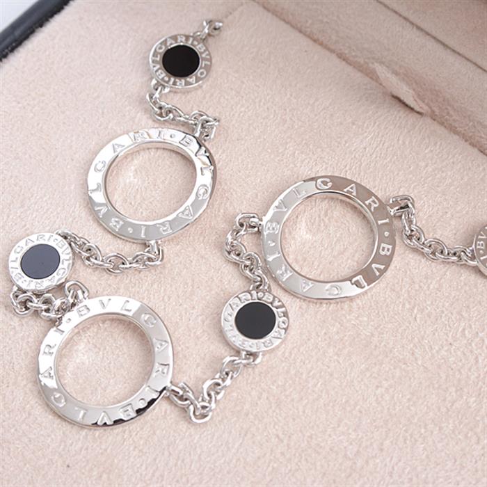 ブルガリ ネックレス レディース ブルガリブルガリ ソートワール オニキス ネックレス 750WG ホワイトゴールド BVLGARI【中古】