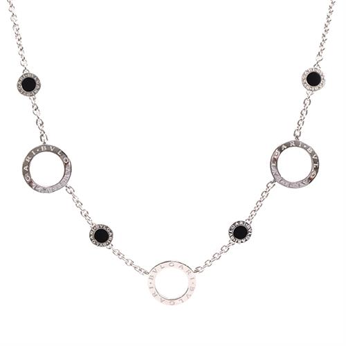 ブルガリ ネックレス レディース ブルガリブルガリ ソートワール オニキス ネックレス 750WG ホワイトゴールド BVLGARI【中古】
