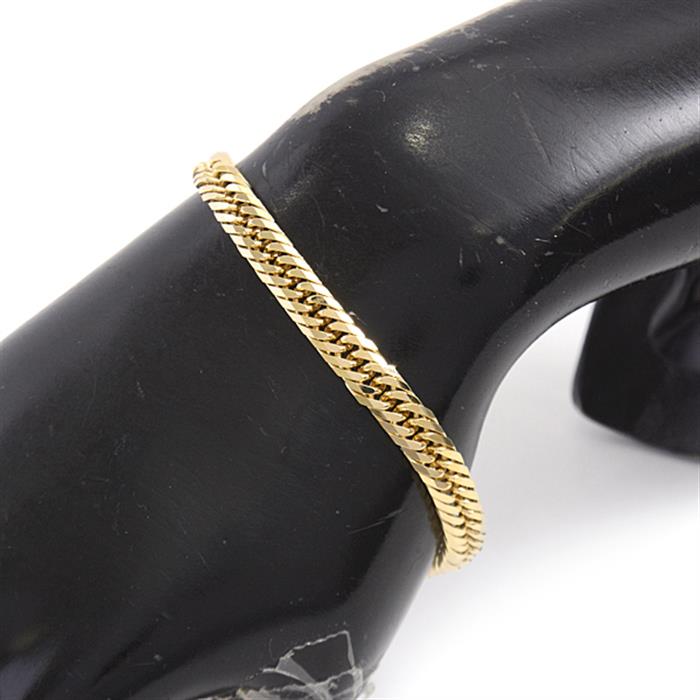 喜平 ブレスレット K18 8面カット トリプル 20g 18cm 造幣局検定刻印入 メンズ レディース チェーン イエローゴールド YG 【中古】