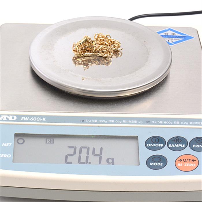 喜平 ブレスレット K18 8面カット トリプル 20g 18cm 造幣局検定刻印入 メンズ レディース チェーン イエローゴールド YG 【中古】