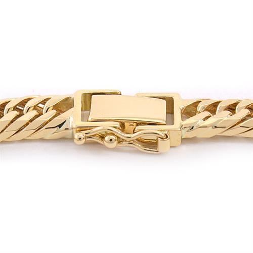 喜平 ブレスレット K18 8面カット トリプル 20g 18cm 造幣局検定刻印入 メンズ レディース チェーン イエローゴールド YG 【中古】
