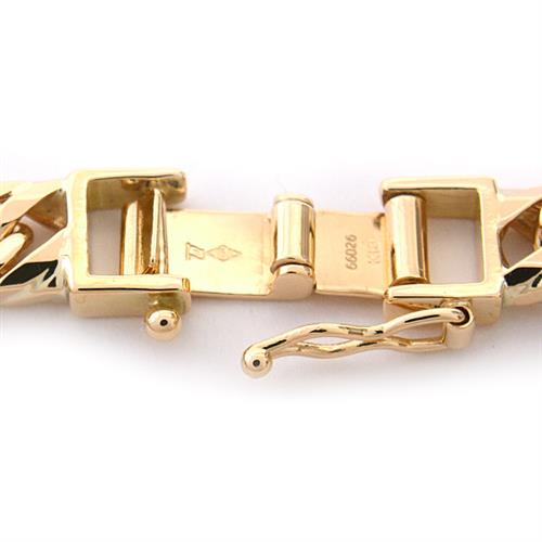 喜平 ブレスレット K18 8面カット トリプル 20g 18cm 造幣局検定刻印入 メンズ レディース チェーン イエローゴールド YG 【中古】