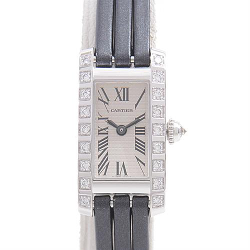カルティエ 時計 レディース タンクアロンジェ ラニエール メーカーメンテ済 ダイヤモンド ベゼル ホワイトゴールド Cartier WJ200338 750WG 中古