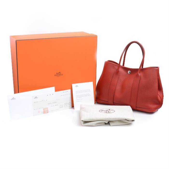 エルメス バッグ レディース ガーデンパーティ TPM ハンドバッグ カントリー レッド系 □R刻印 HERMES 中古