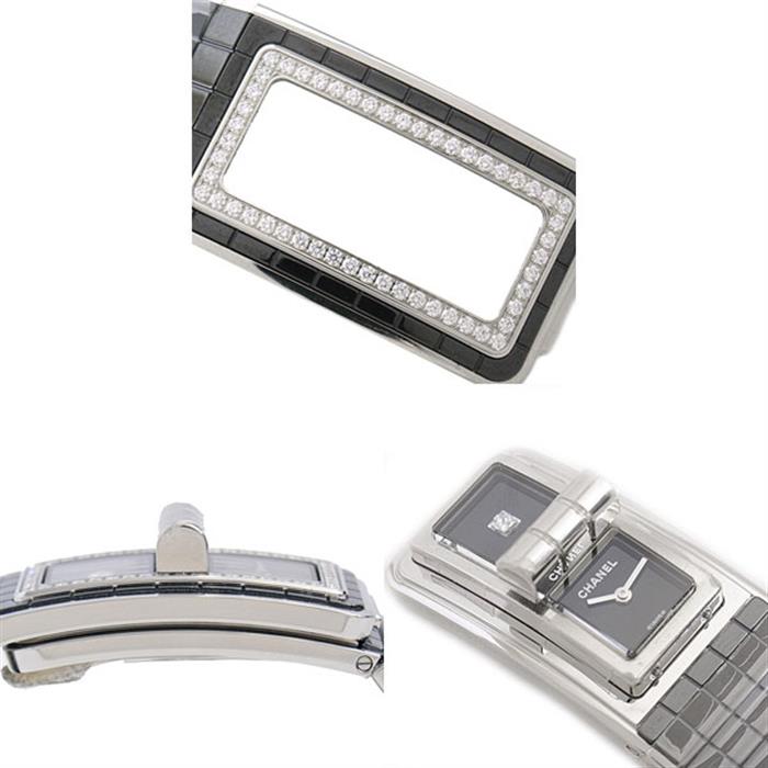 シャネル 時計 レディース コードココ ダイヤモンド ベゼル ブラック文字盤 電池式 CHANEL H5148 CE 中古