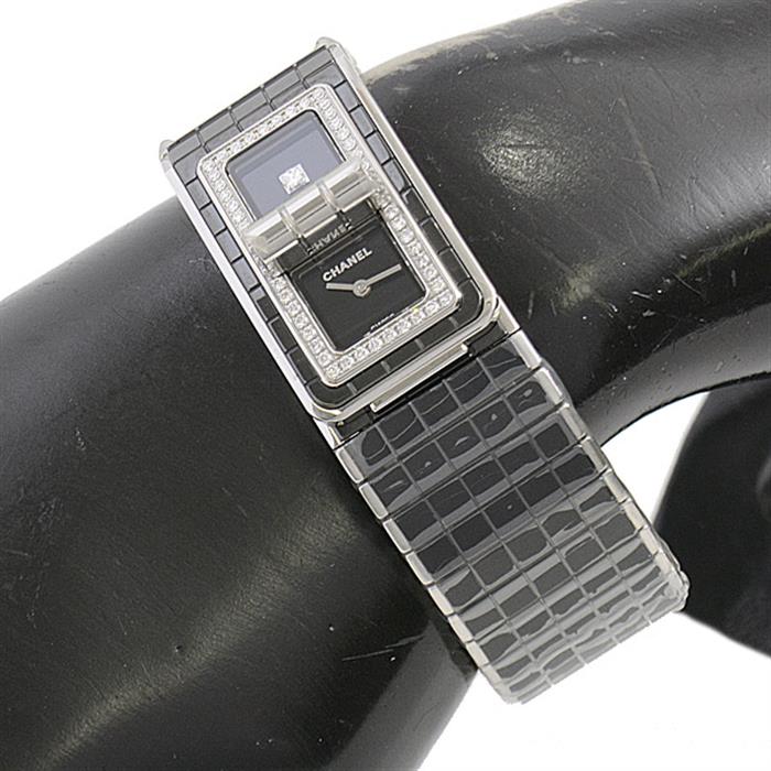 シャネル 時計 レディース コードココ ダイヤモンド ベゼル ブラック文字盤 電池式 CHANEL H5148 CE 中古