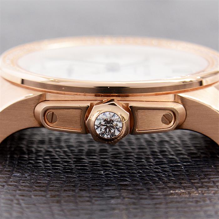 カルティエ 時計 メンズ カリブル ドゥ カルティエ 自動巻 ダイヤモンドベゼル シルバー文字盤 Cartier 750PG WF100013 中古