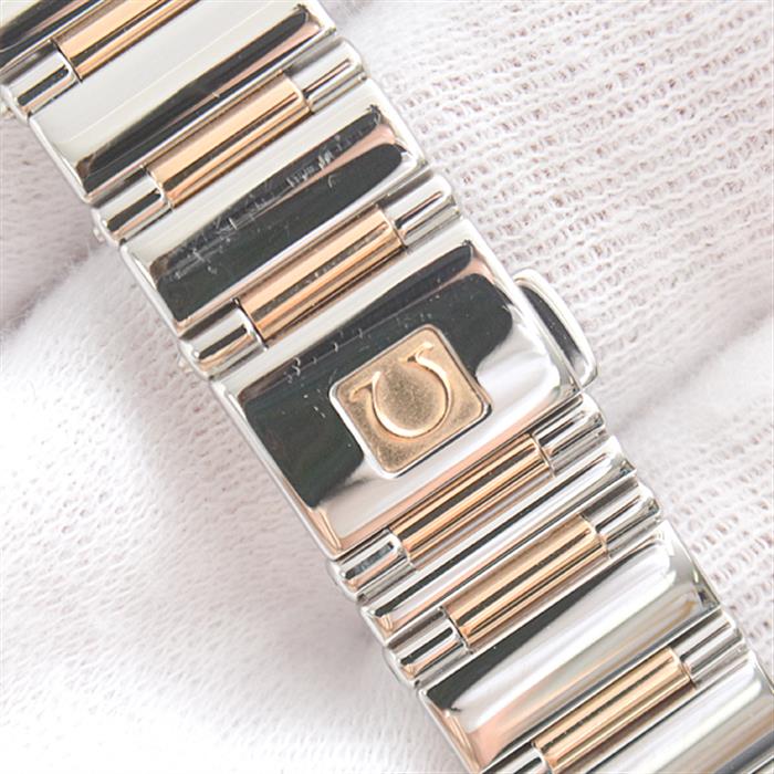 オメガ 腕時計 レディース コンステレーション マイチョイス ダイヤベゼル 12Pダイヤ 電池式 限定品 SS×PG OMEGA 1357.77.00 中古