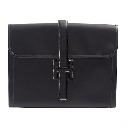 HERMES 混ぜ合わ ジジェGM ボックスカーフ レザー クラッチバッグ  