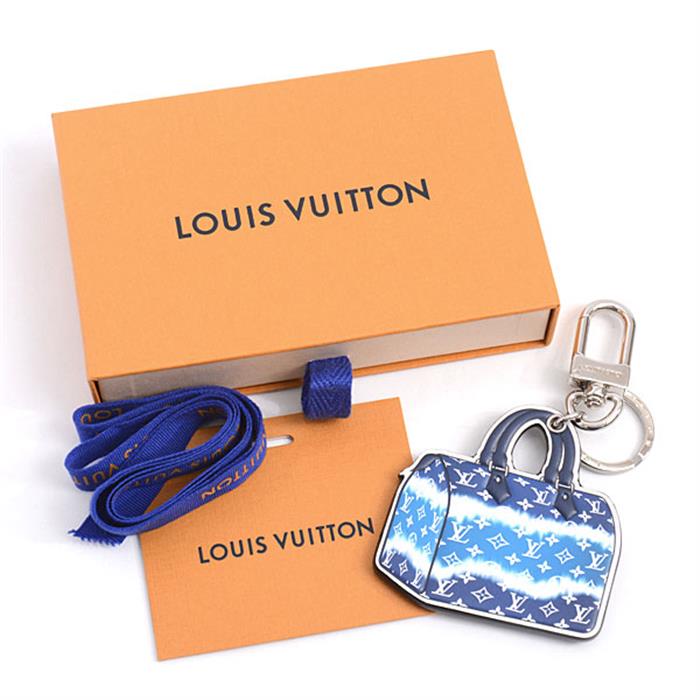 ルイヴィトン キーホルダー レディース ポルトクレ スピーディ LVエスカル バッグチャーム ブルー Louis Vuitton M69292 中古