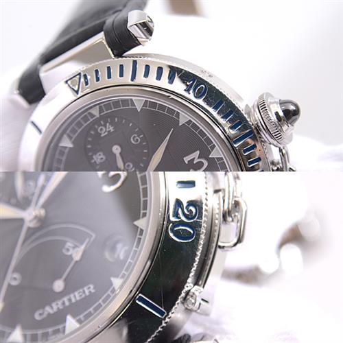 カルティエ 腕時計 メンズ W3105055 パシャ 38mm パワーリザーブ GMT 自動巻き SS ステンレス Cartier【中古】