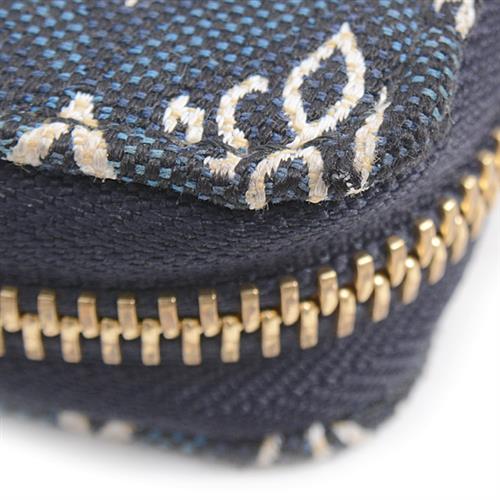 ルイヴィトン 財布 レディース メンズ  ジッピーウォレット ラウンドファスナー長財布 モノグラム ジャガード ブルー系 Louis Vuitton M80212 中古