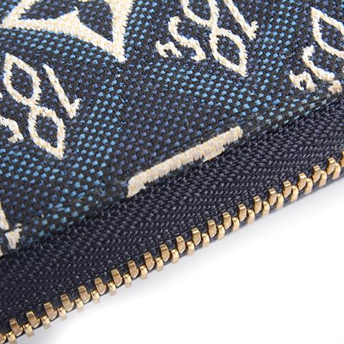 ルイヴィトン 財布 レディース メンズ  ジッピーウォレット ラウンドファスナー長財布 モノグラム ジャガード ブルー系 Louis Vuitton M80212 中古