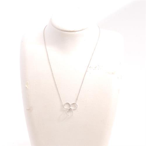 ティファニー ネックレス レディース オープン ペーパーフラワー ダイヤモンド ネックレス プラチナ TIFFANY PT950 中古