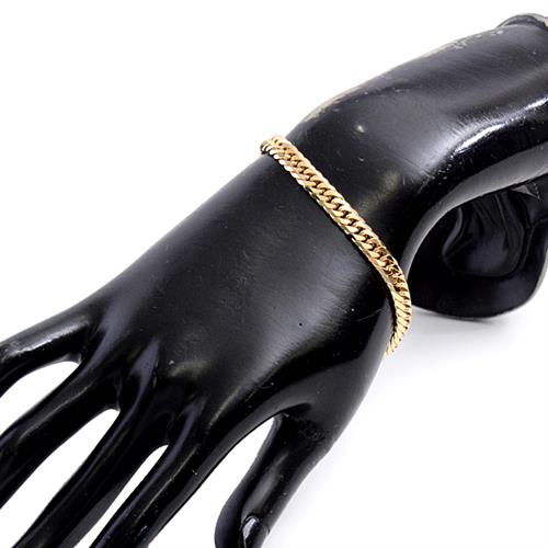 喜平 ブレスレット K18 6面カット ダブル 20g 18cm 造幣局検定刻印入 メンズ レディース チェーン イエローゴールド YG 【中古】