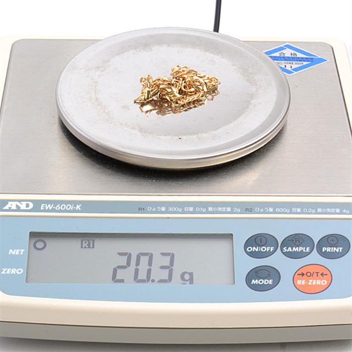喜平 ブレスレット K18 6面カット ダブル 20g 18cm 造幣局検定刻印入 メンズ レディース チェーン イエローゴールド YG 【中古】