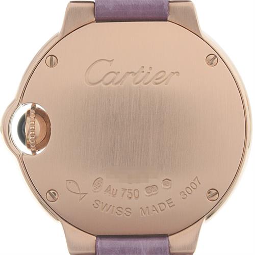 カルティエ 時計 レディース バロンブルー 28mm 11ポイント ダイヤモンド 電池式 シルバー文字盤 ピンクゴールド Cartier WE902050 750PG 中古