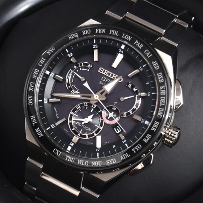 セイコー 腕時計 メンズ SBXB123 アストロン ソーラー電波 ブラック文字盤 TI チタニウム SEIKO【中古】